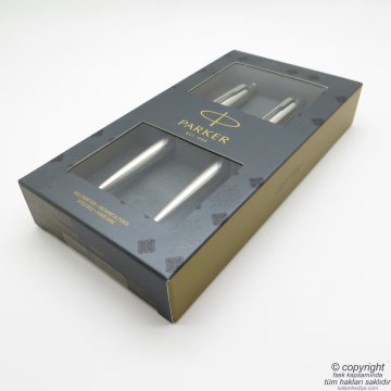 Parker Jotter SS CT Tükenmez Kalem + 0.5 Versatil Kalem Set | Parker Kalem | İsme Özel Kalem | Hediyelik Kalem