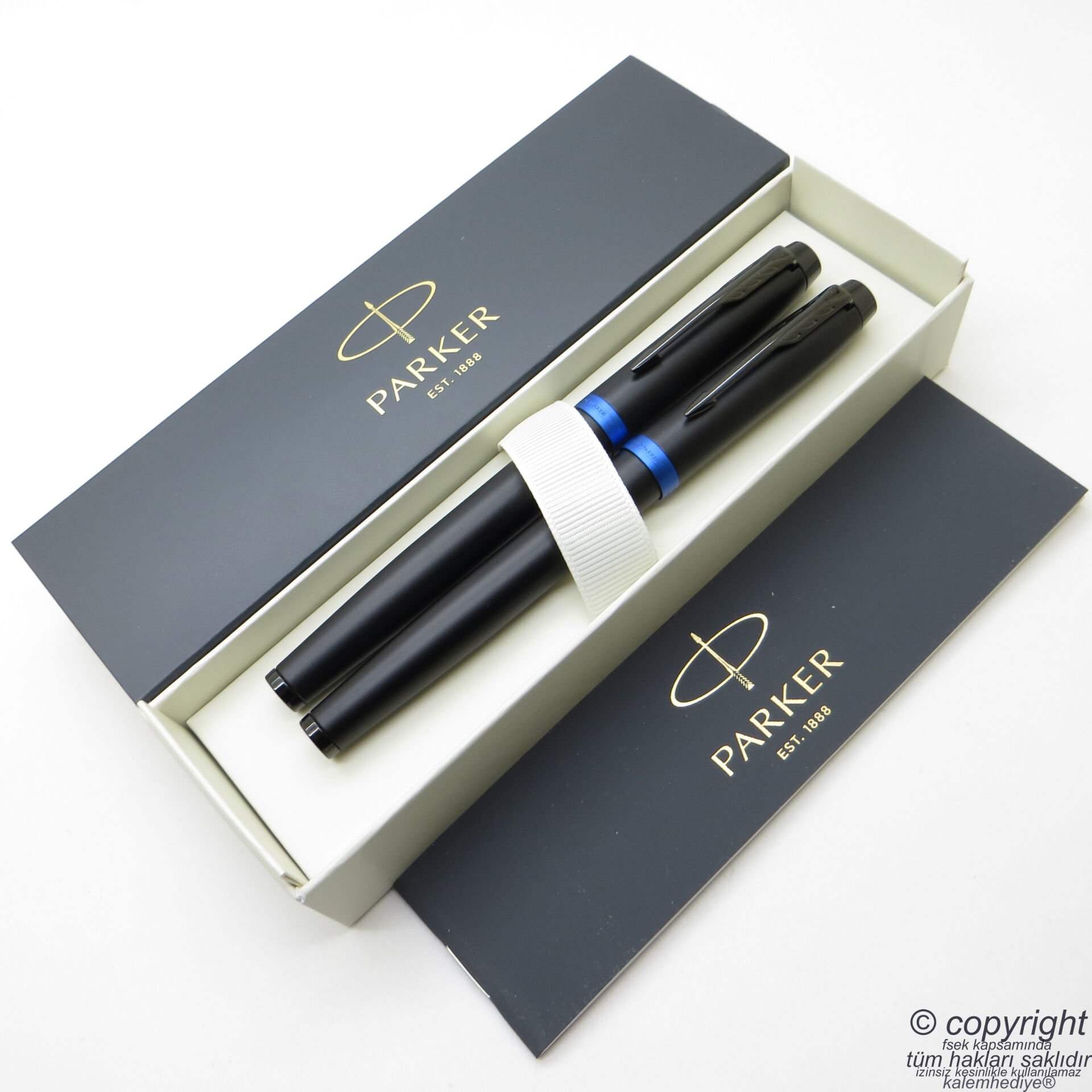 Parker IM Professional BT Mavi Dolma Kalem + Roller Kalem Set | Parker Kalem | İsme Özel Kalem | Hediyelik Kalem