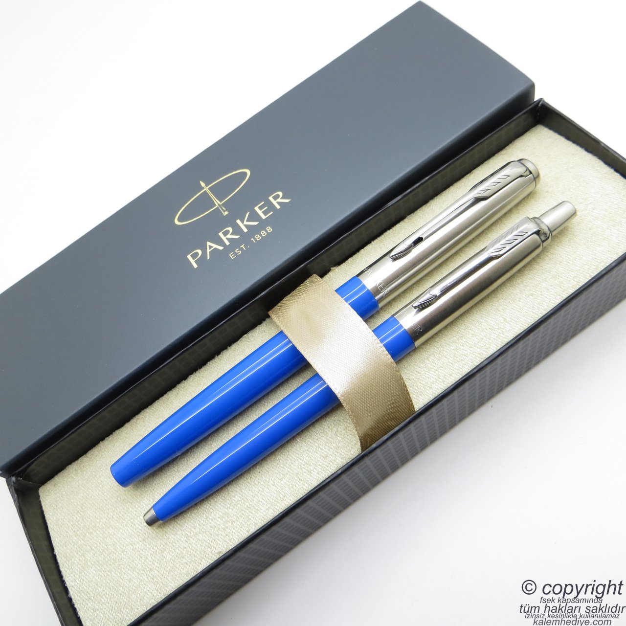 Parker Jotter Original Sky Blue Dolma Kalem + Tükenmez Kalem Set | İsme Özel Kalem | Hediyelik Kalem