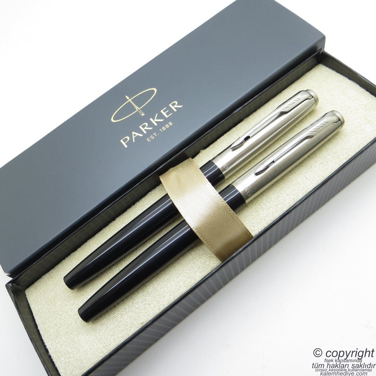 Parker Jotter Original Siyah Dolma Kalem + Roller Kalem Set | İsme Özel Kalem | Hediyelik Kalem