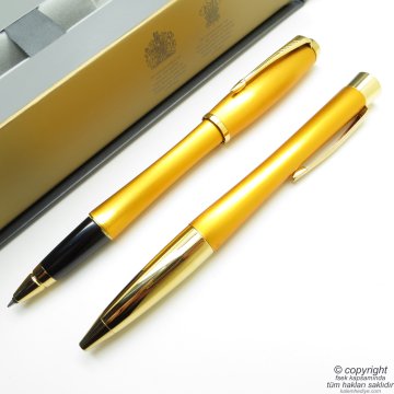 Parker Urban Premium Desenli Metal Roller Kalem + Tükenmez Kalem | İsme Özel Kalem | Hediyelik Kalem
