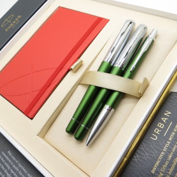 Parker Urban Premium Desenli Yeşil Multi Set | Dolma Kalem + Roller Kalem + Tükenmez Kalem | İsme Özel Kalem