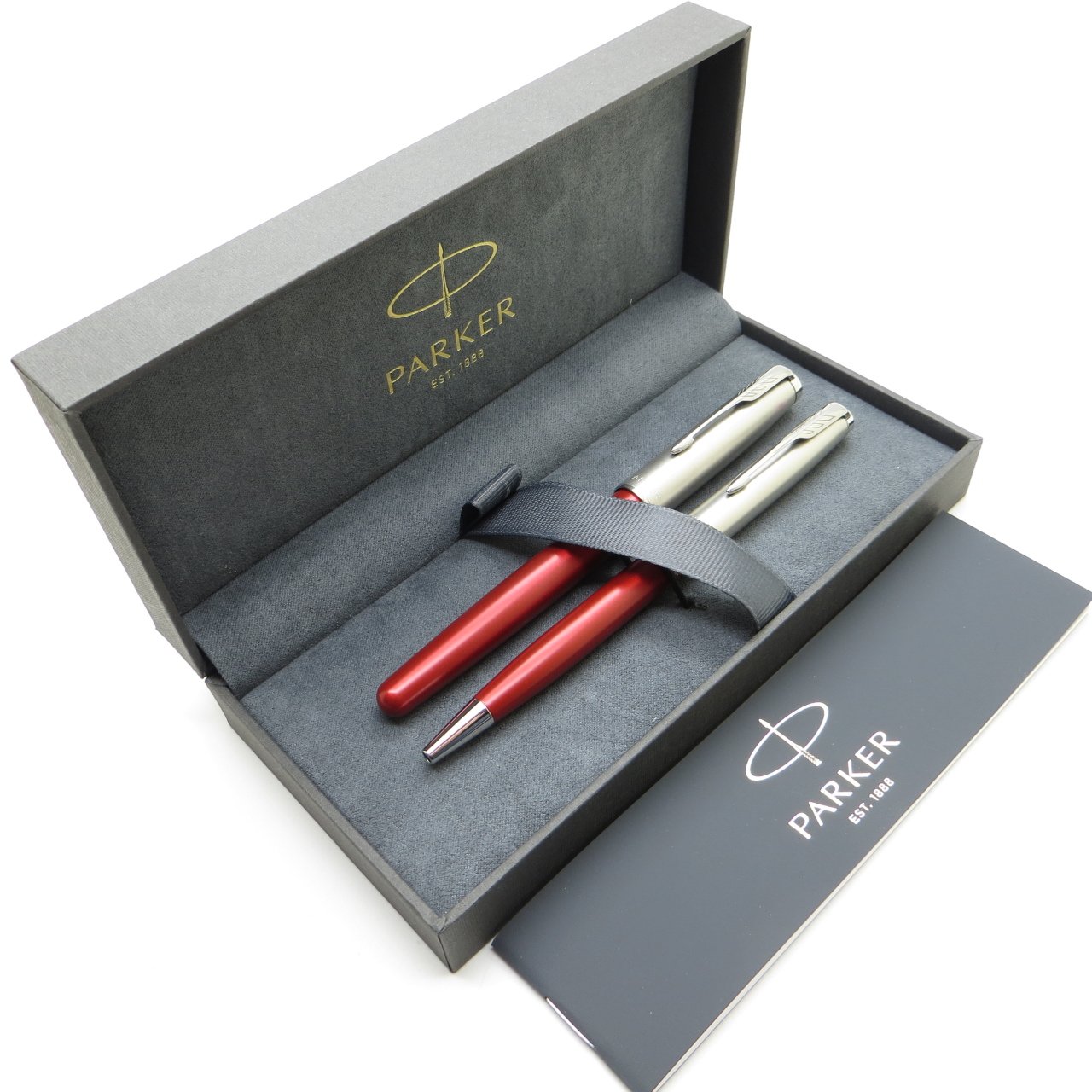 Parker Sonnet Essential Kırmızı CT Roller Kalem + Tükenmez Kalem Set | İsme Özel Kalem | Hediyelik Kalem