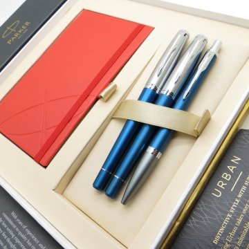 Parker Urban Premium Mavi Multi Set | Dolma Kalem + Roller Kalem + Tükenmez Kalem | İsme Özel Kalem