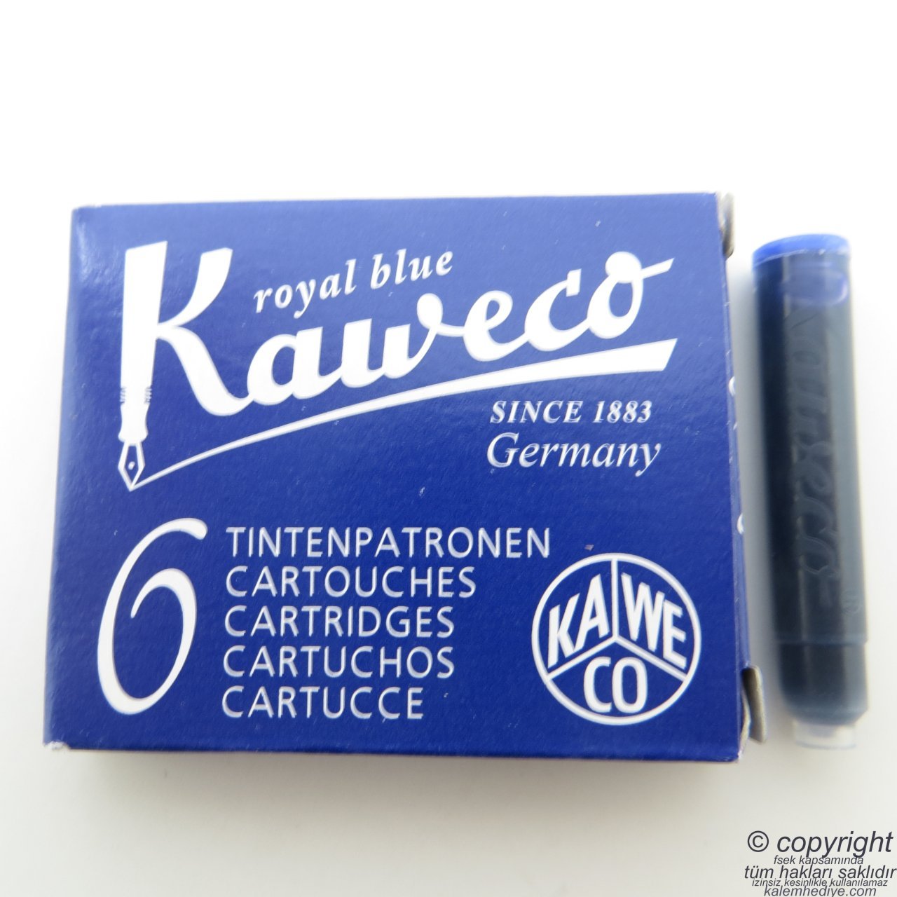 Kaweco Dolma Kalem Kartuşu Mavi - Royal Blue 6'lı Paket