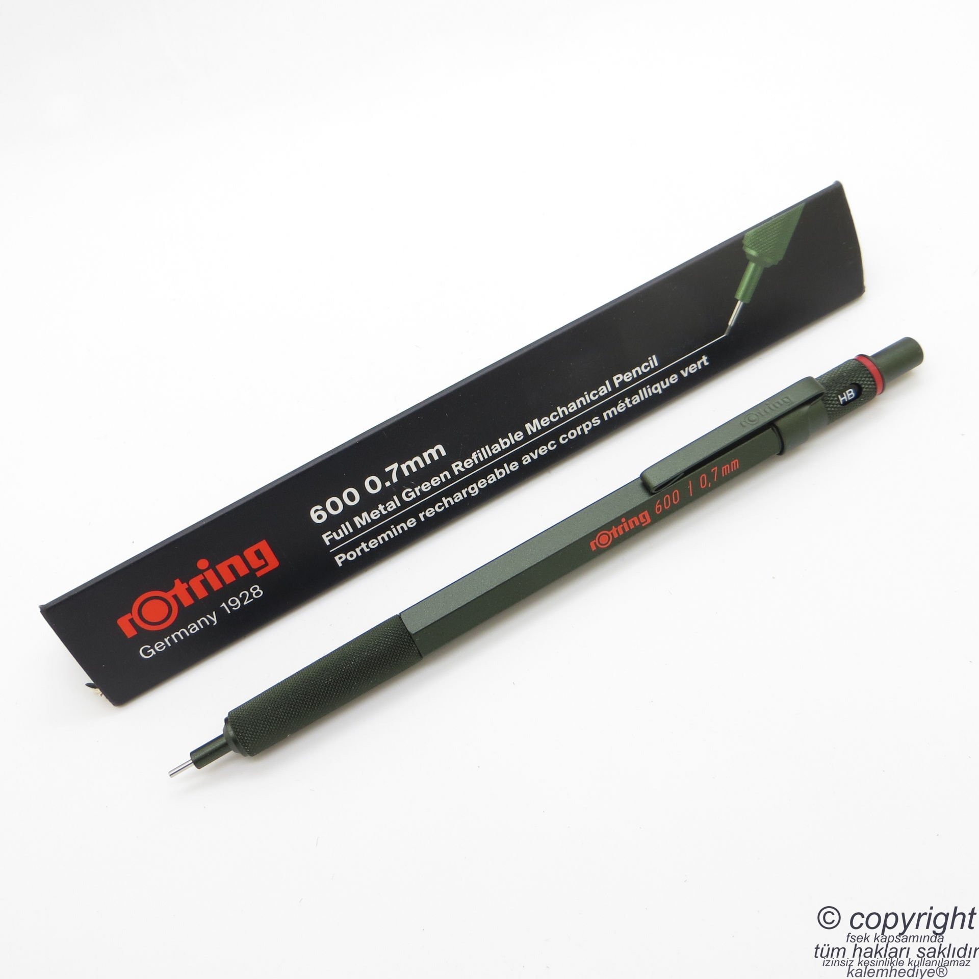 Rotring 600 Yeşil Mekanik Kurşun Kalem 0.7 mm | İsme Özel Kalem