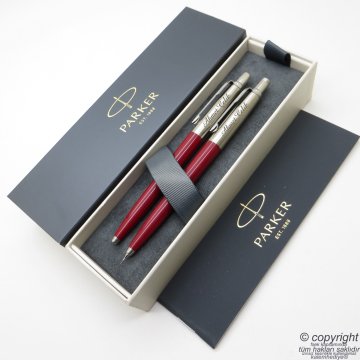 Parker Jotter Original Bordo Tükenmez Kalem + 0.5 Versatil (uçlu) Kalem Set | İsme Özel Kalem | Hediyelik Kalem