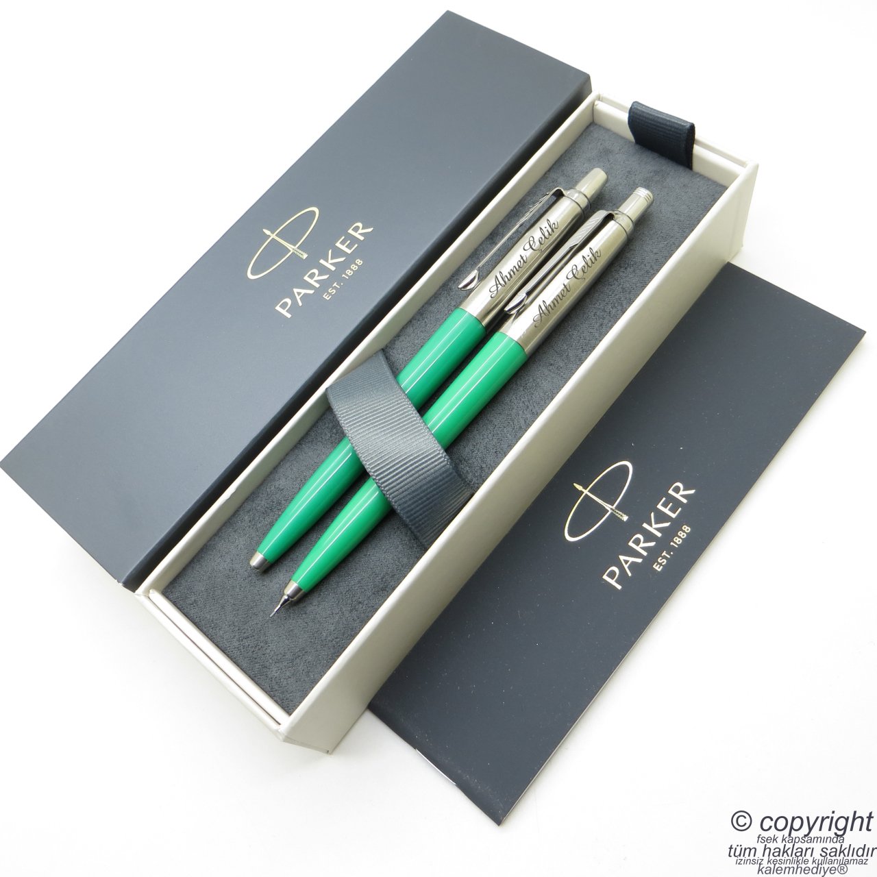 Parker Jotter Original Yeşil Tükenmez Kalem + 0.5 Versatil (uçlu) Kalem Set | İsme Özel Kalem | Hediyelik Kalem
