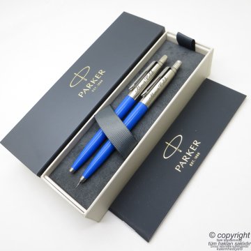 Parker Jotter Original Mavi Tükenmez Kalem + 0.5 Versatil (uçlu) Kalem Set | İsme Özel Kalem | Hediyelik Kalem