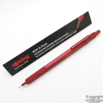 Rotring 600 Kırmızı Mekanik Kurşun Kalem 0.7 mm | İsme Özel Kalem
