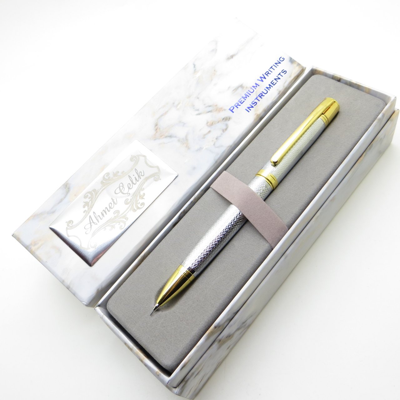 Wings Marble V305 Gold Krom Balıksırtı Versatil, Uçlu Kalem | İsme Özel Kalem | Hediyelik Kalem
