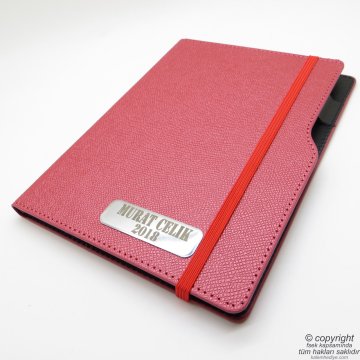 Kişiye Özel Defter ve Kalem Set | 15x21 | İsme Özel Defter | MY-398 Kırmızı