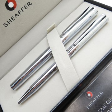 Sheaffer Intensity Desenli Krom Dolma Kalem + Tükenmez Kalem Set 9237 | İsme Özel Kalem Seti