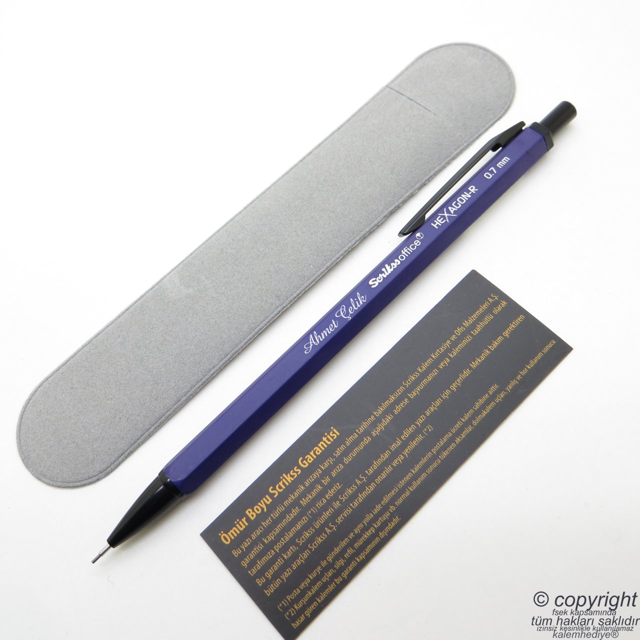 Scrikss Hexagon-R 0.7mm Mor Kılıflı Versatil Kalem | İsme Özel Kalem