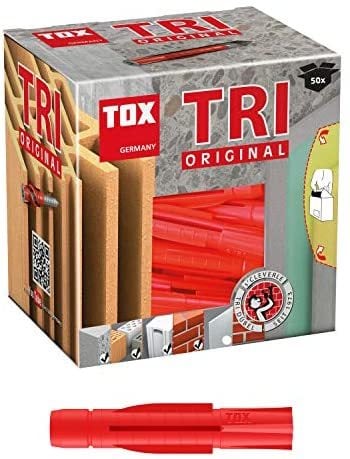 TOX Çok amaçlı dübel Tri 10 x 61 mm, neredeyse tüm yapı malzemeleri için dübel, 50 adet, (010 100 161)