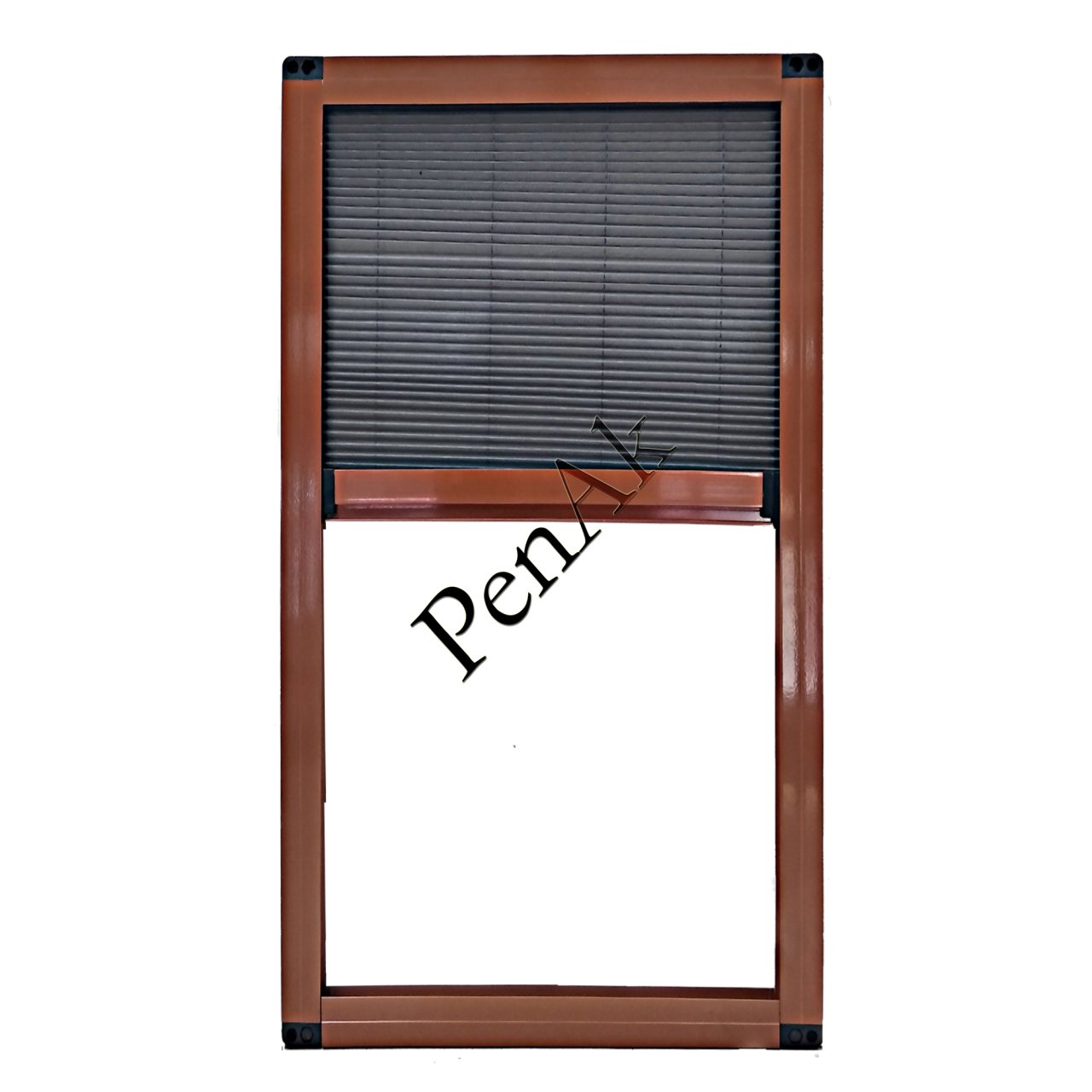 Plise Pencere Sineklik Açık Meşe -Yükseklik 100 cm- (Pileli/Akordiyon)