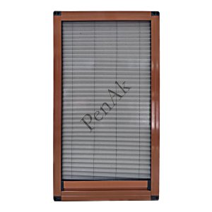 Plise Pencere Sineklik Açık Meşe -Yükseklik 120 cm- (Pileli/Akordiyon)