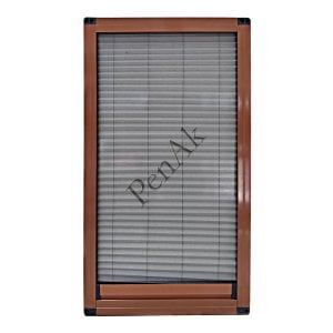 Plise Pencere Sineklik Açık Meşe -Yükseklik 120 cm- (Pileli/Akordiyon) En 60 cm