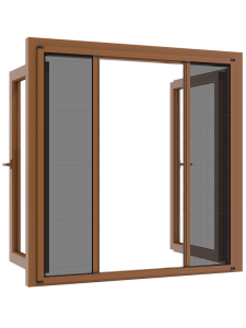 Plise Pencere Sineklik Koyu Meşe -Yükseklik 110 cm- (Pileli/Akordiyon)