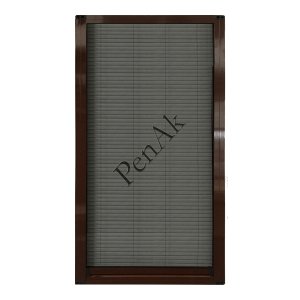 Plise Pencere Sineklik Koyu Meşe -Yükseklik 120 cm- (Pileli/Akordiyon)