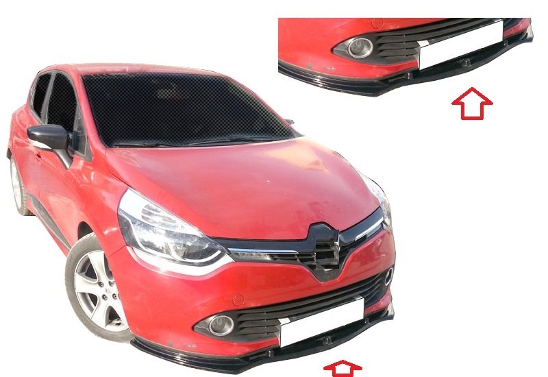 Clio 4 uyumlu piano black ön lip