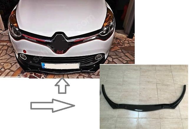 Clio 4 uyumlu piano black ön lip