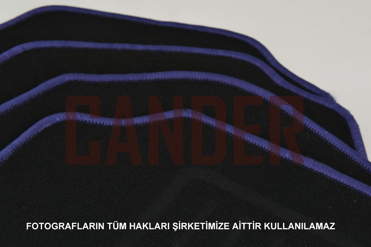 Kalın mavi çizgili halı paspas her araca uyumlu