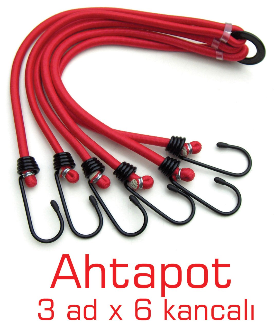 BAGAJ LASTİĞİ Ahtapot  3 LÜ Paket 6 Kancalı lastik
