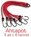 BAGAJ LASTİĞİ Ahtapot  3 LÜ Paket 6 Kancalı lastik