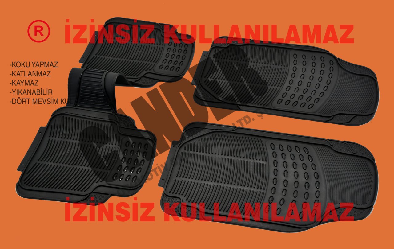 4 Mevsim Kalın Kauçuk Paspas seti her araca uyumlu