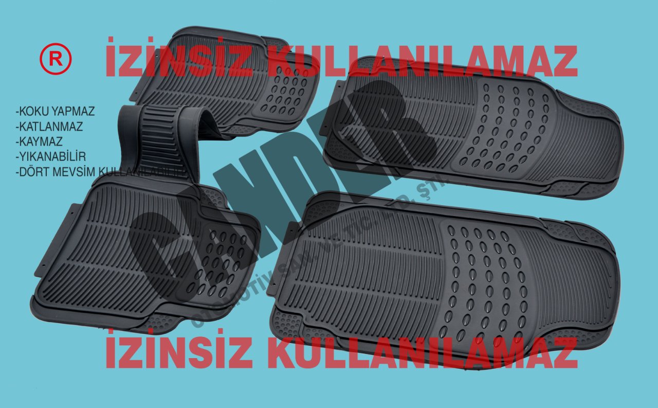 4 Mevsim Kalın Kauçuk Paspas seti