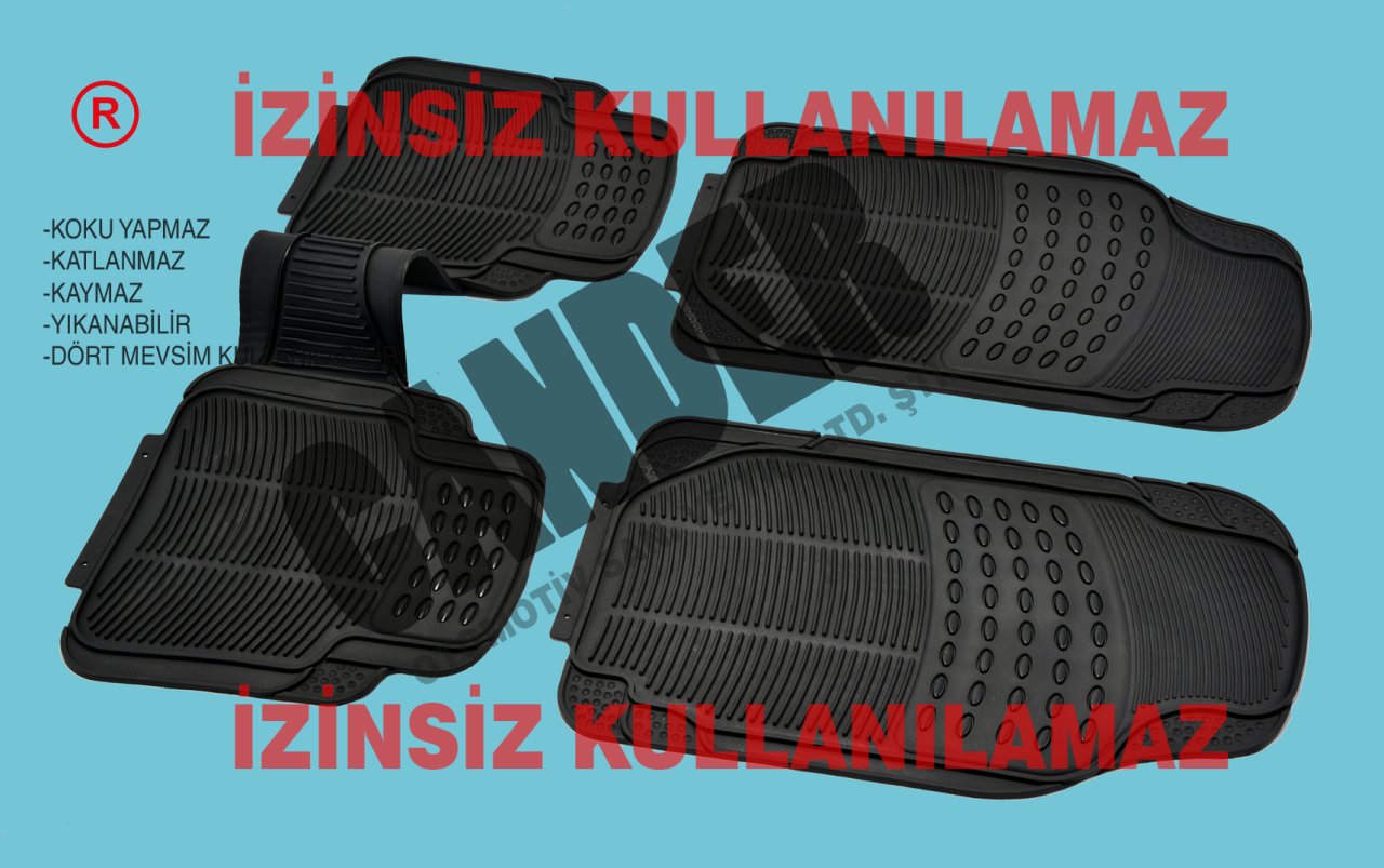 4 Mevsim Kalın Kauçuk Paspas seti her araca uyumlu