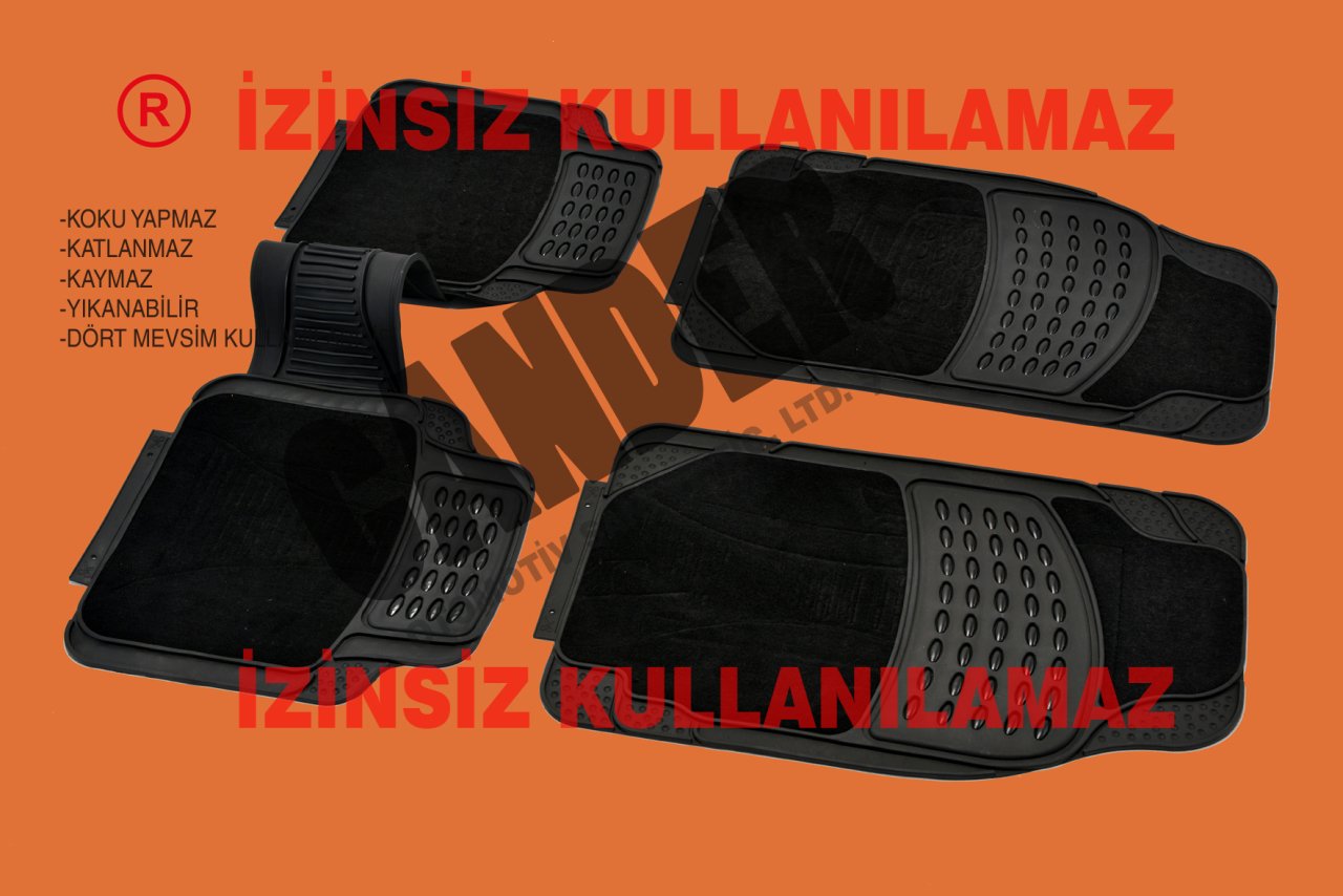 4 Mevsim Halı Kauçuk Paspas seti her araca uyumlu