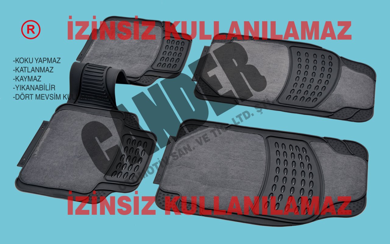 4 Mevsim Halı Kauçuk Paspas seti her araca uyumlu