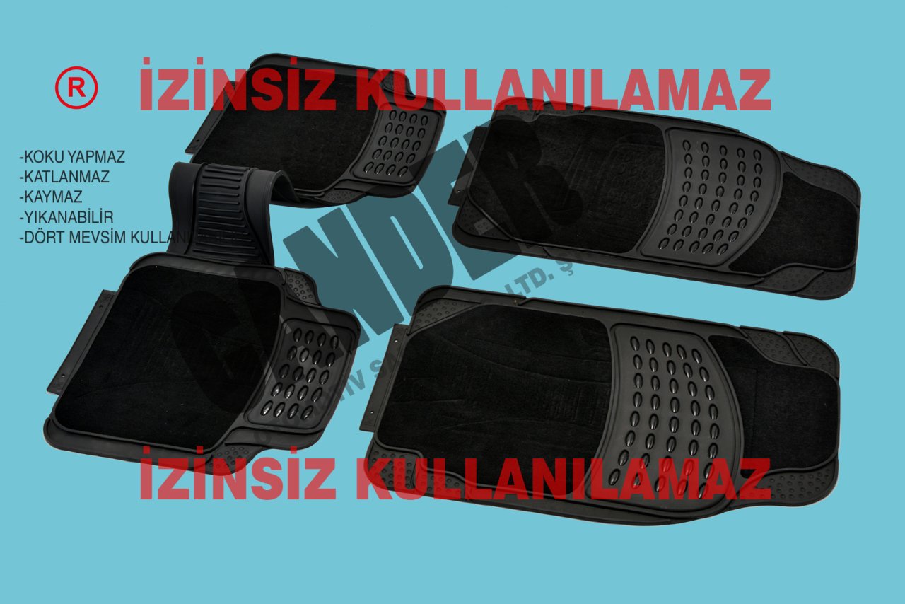 4 Mevsim Halı Kauçuk Paspas seti her araca uyumlu