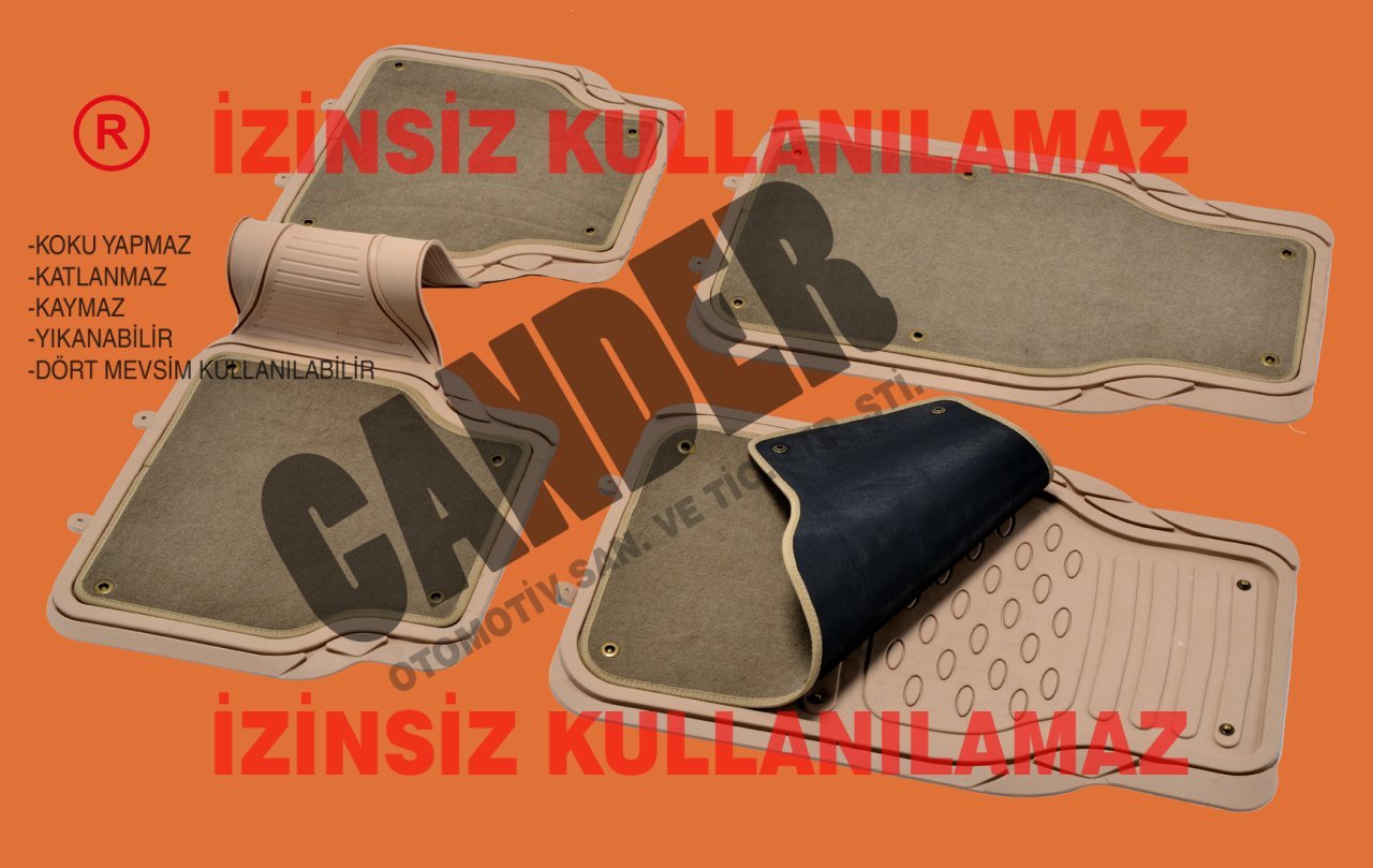 4 Mevsim Tak Çıkar Halı Kauçuk Paspas seti her araca uyumlu