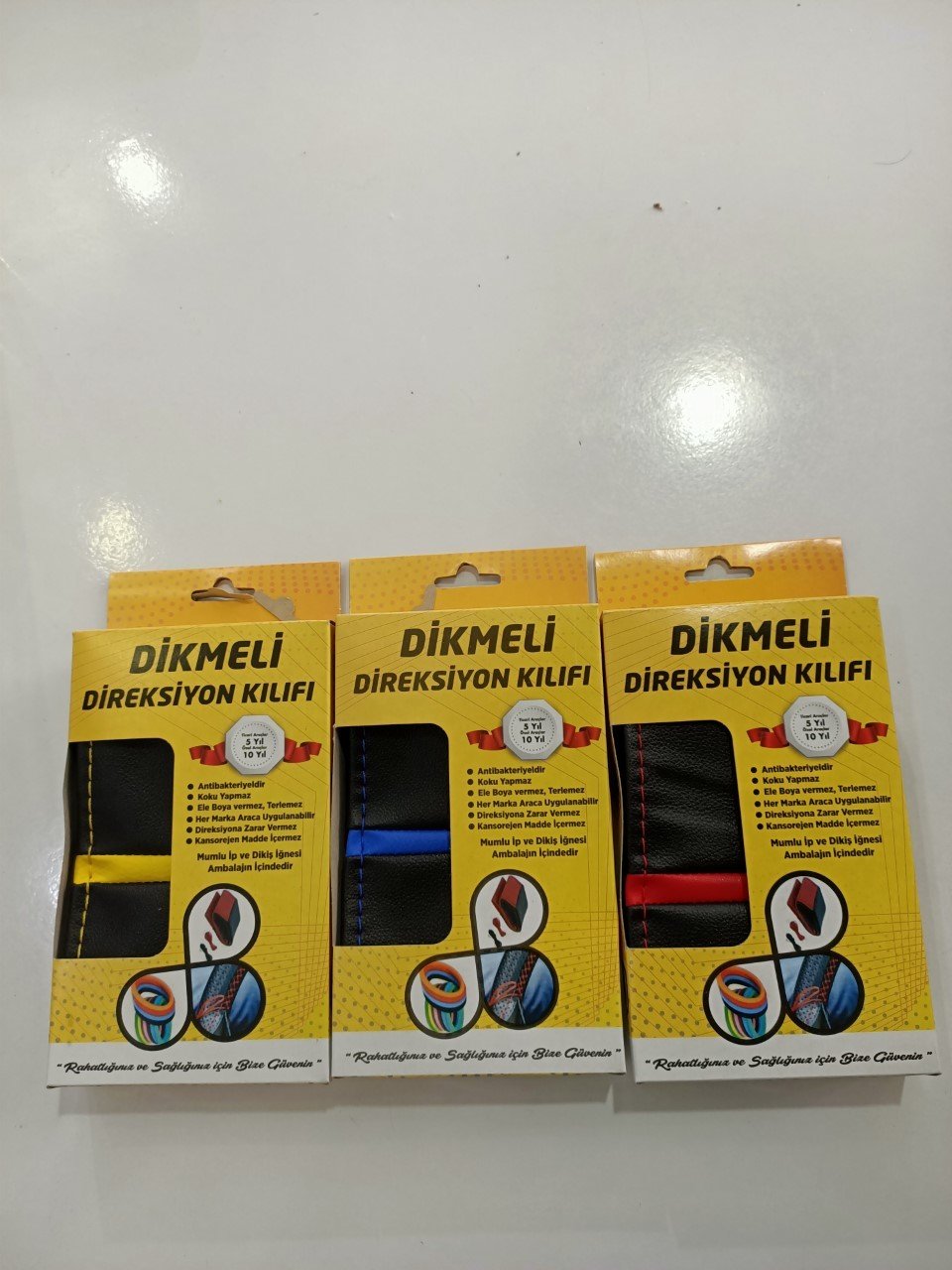 Yüzüklü Dikmeli direksiyon kılıfı her araca uyumlu