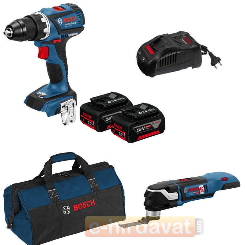 Bosch GSR 18 V-EC Delme Vidalama + GOP 18V-28 Çok Amaçlı El Aleti