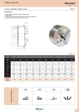 Scheppach DMT 450 ve 460 için 740054 4 Çeneli Torna Aynası Tekli Sıkıştırma 80mm