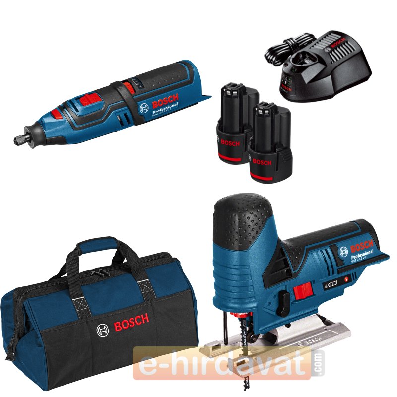 Bosch GRO 12V-35 El Motoru + GST 12V-70 Akülü Dekupaj Testere