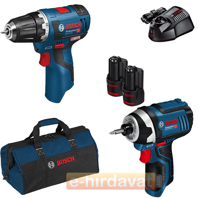 Bosch GSR 12V-20 EC Delme Vidalama + GDR 12V-105 Darbeli Somun Sıkma