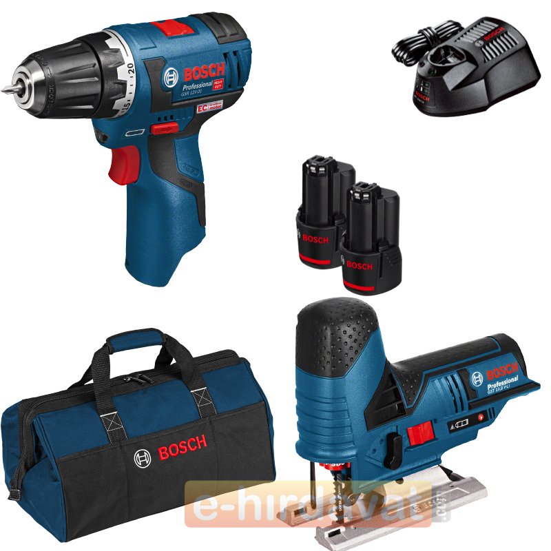 Bosch GSR 12V-20 EC Delme Vidalama + GST 12V-70 Akülü Dekupaj Testere