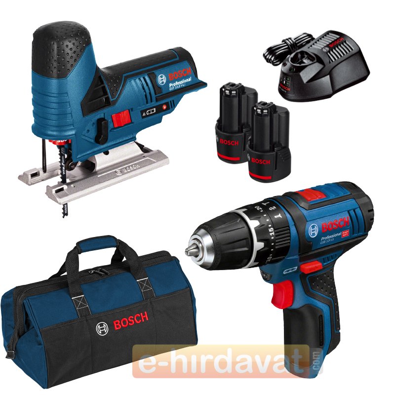 Bosch GST 12V-70 Dekupaj + GSB 12V-15 Akülü Darbeli Matkap