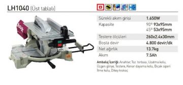 Makita LH1040 Üstten Kesme Gönye Makinası