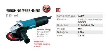 Makita 9558HNRG Avuç Taşlama