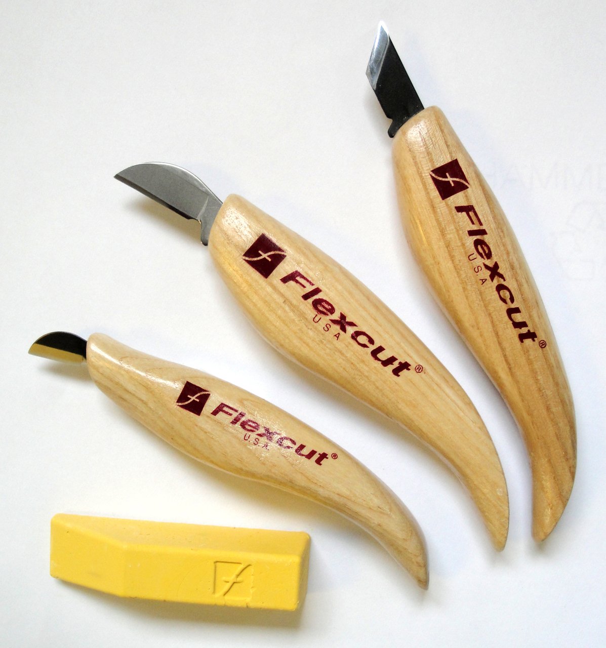 Flexcut Chip Carving Bıçak Seti 3 Parça + Cila