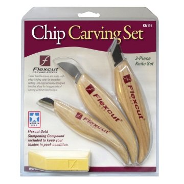 Flexcut Chip Carving Bıçak Seti 3 Parça + Cila
