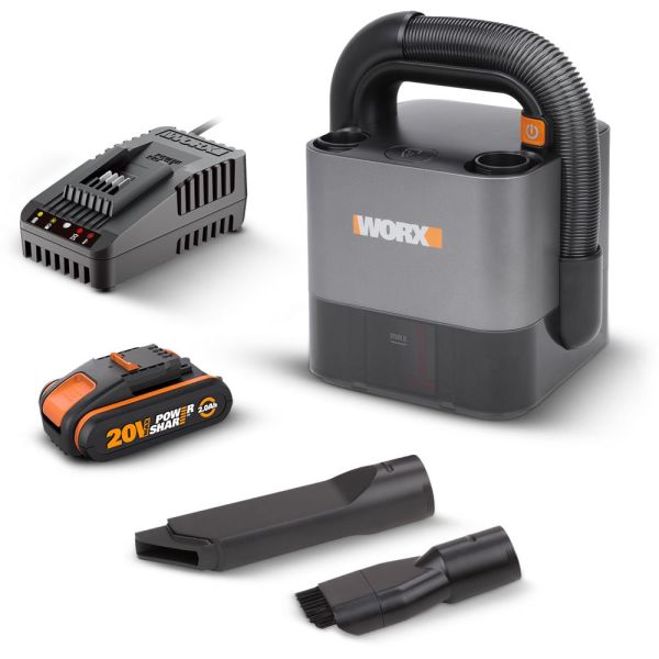 WORX WX030.9C 20Volt 2.0Ah. 30W/10Kpa Li-ion Tek Akülü Flexi Esnek Hortumlu Profesyonel Kompakt Şarjlı Süpürge