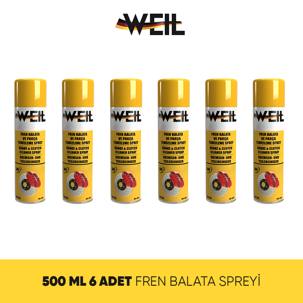 Weil Fren Balata ve Genel Temizleyici Sprey 500ml - 6'lı Paket