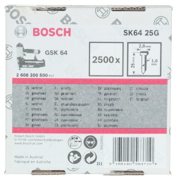 Bosch GSK 64 Çivisi 25 mm 2500li Galvanizli